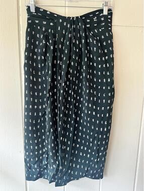 MM Lafleur ‘The Lenox Skirt’ Alpine Green Swipe Print Draped Work Career Size 2